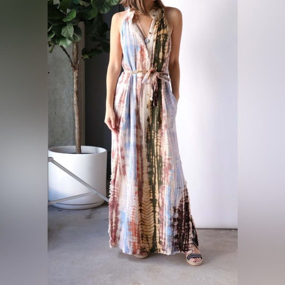 Raquel Allegra Dresses & Skirts - Raquel Allegra Abiquiu Gauze Tie Dye Maxi Dress Size Small